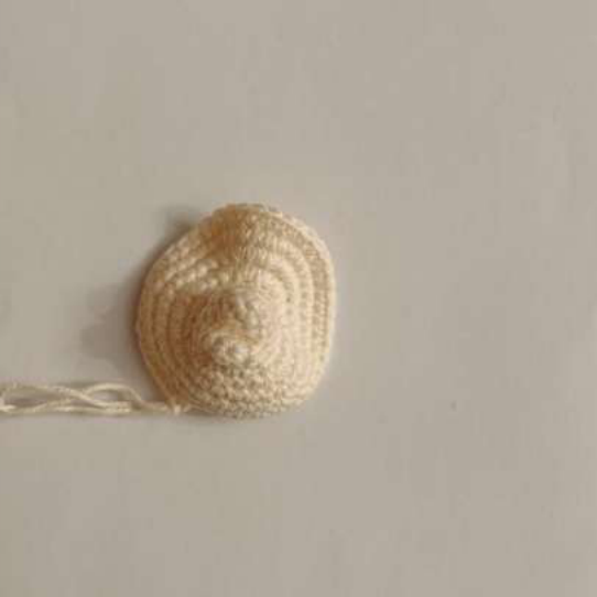 Crochet Flounder body with blue stripe