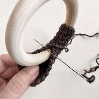 Step 3 of making a bobble stitch in crochet