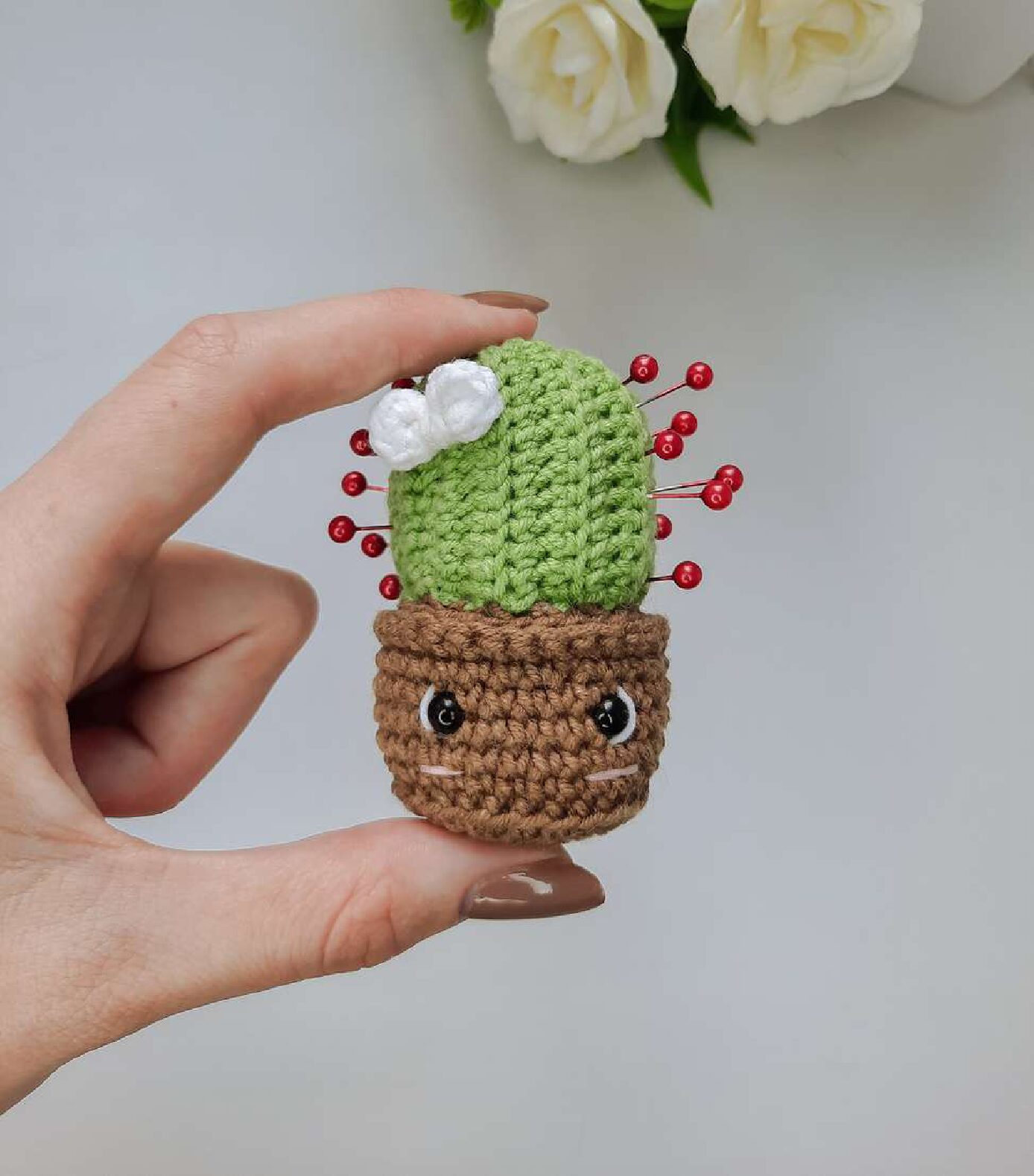 Finished Crochet Cactus