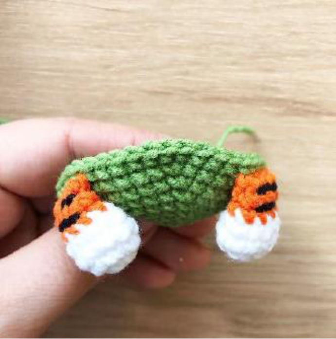 Crochet Overalls with Tiger Paws