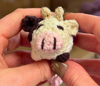 Crochet Cow Keychain Pattern