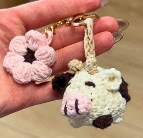 Crochet Cow Keychain Pattern
