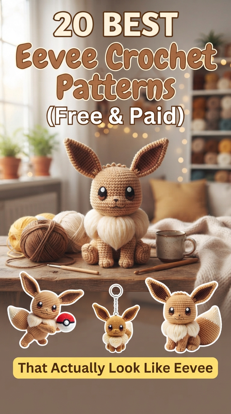 20 Best Eevee Crochet Patterns (Free & Paid) That Actually Look Like Eevee